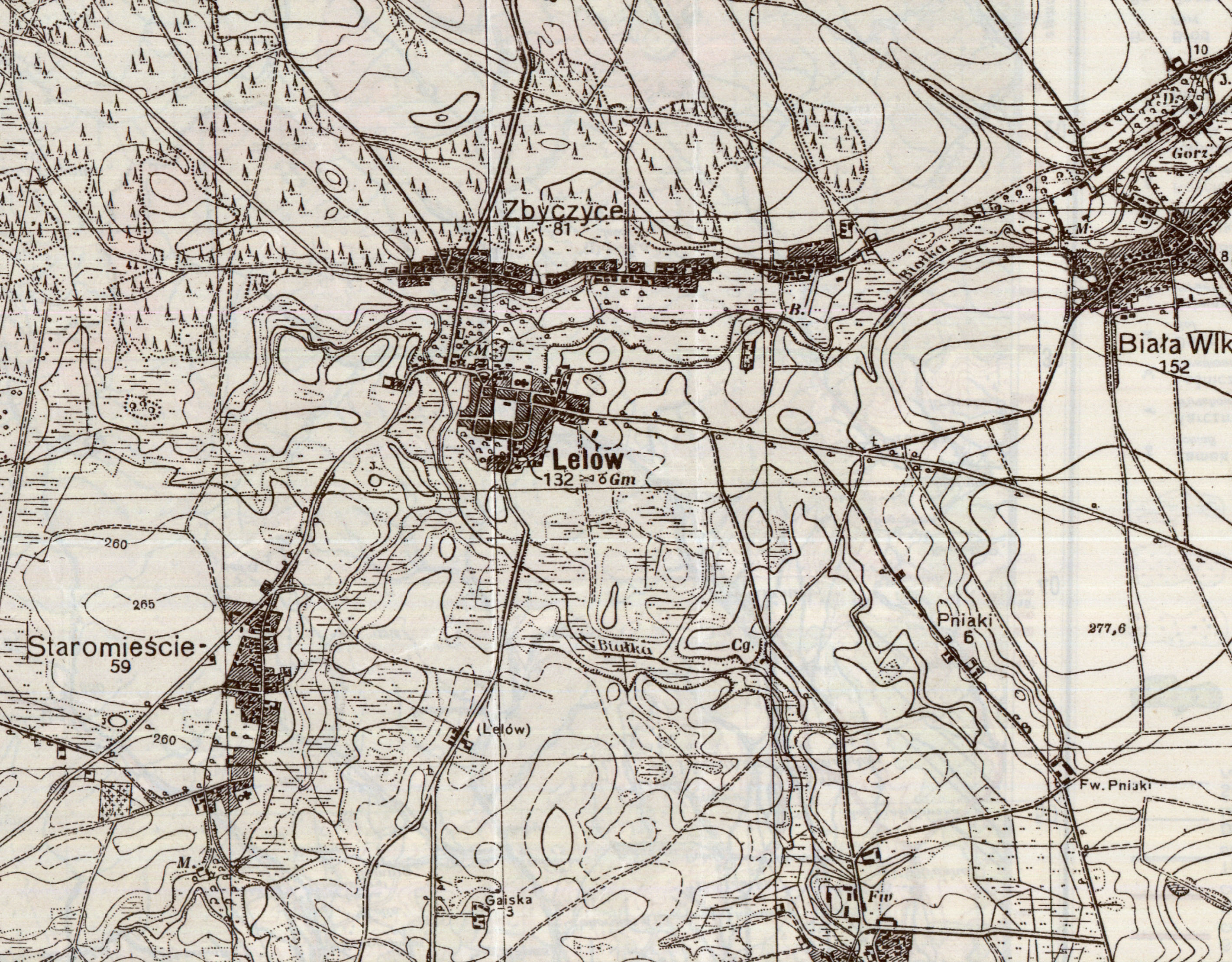 Mapa wojskowa Lelowa — Deutsche Heereskarte, 1944