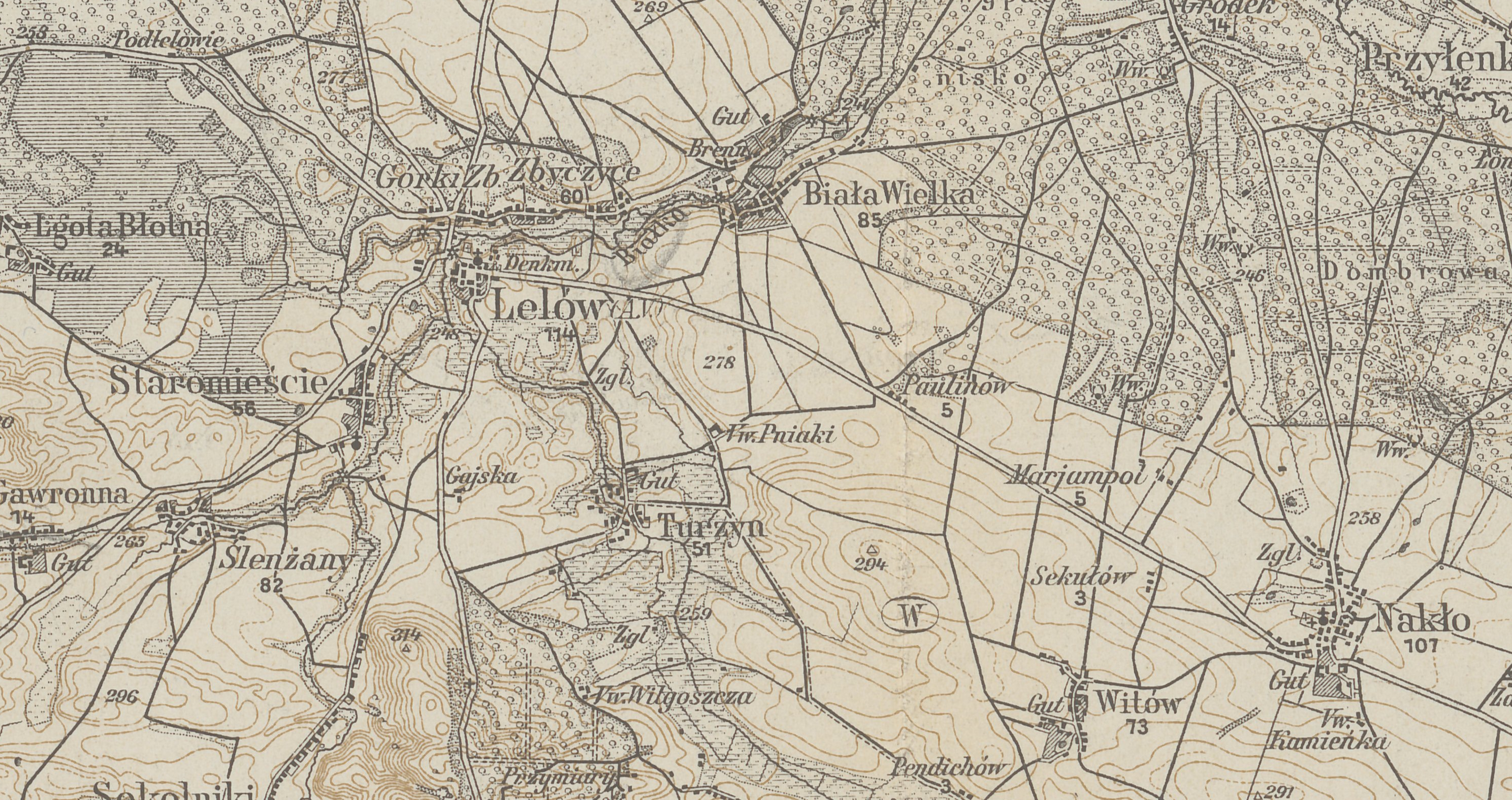 Mapa wojskowa Lelowa — I wojna światowa, 1914
