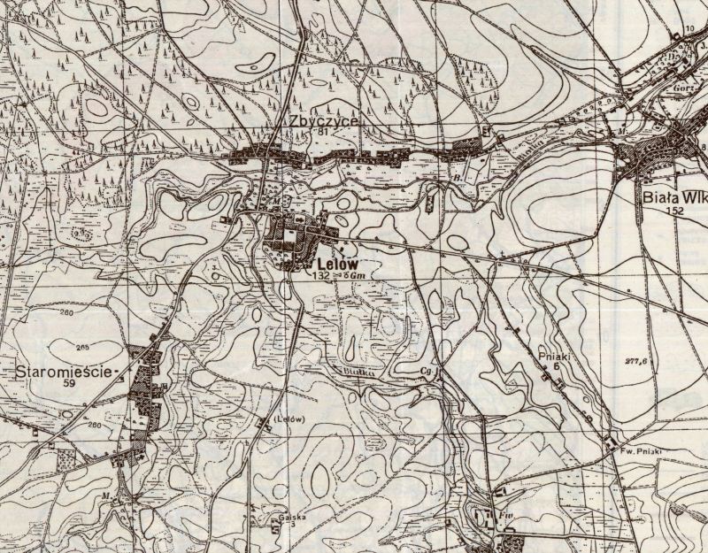 Lelów na mapie z 1944 roku